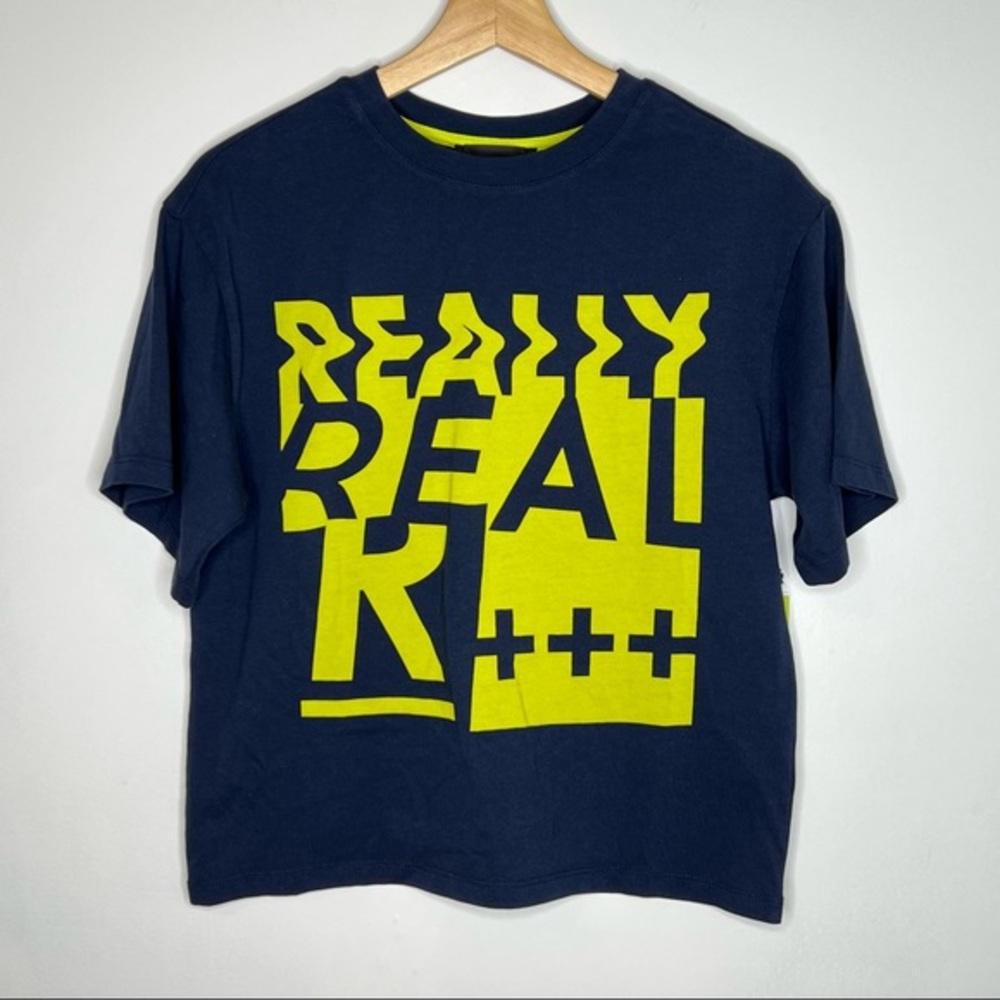 NEW Nordstrom BP X WILDFANG Boxy Graphic Tee Navy Really Real